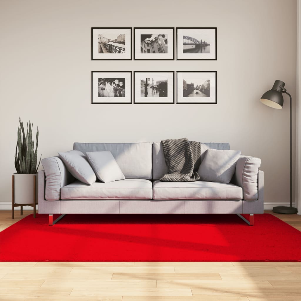 Teppich HUARTE Kurzflor Weich und Waschbar Anthrazit 60x110 cm