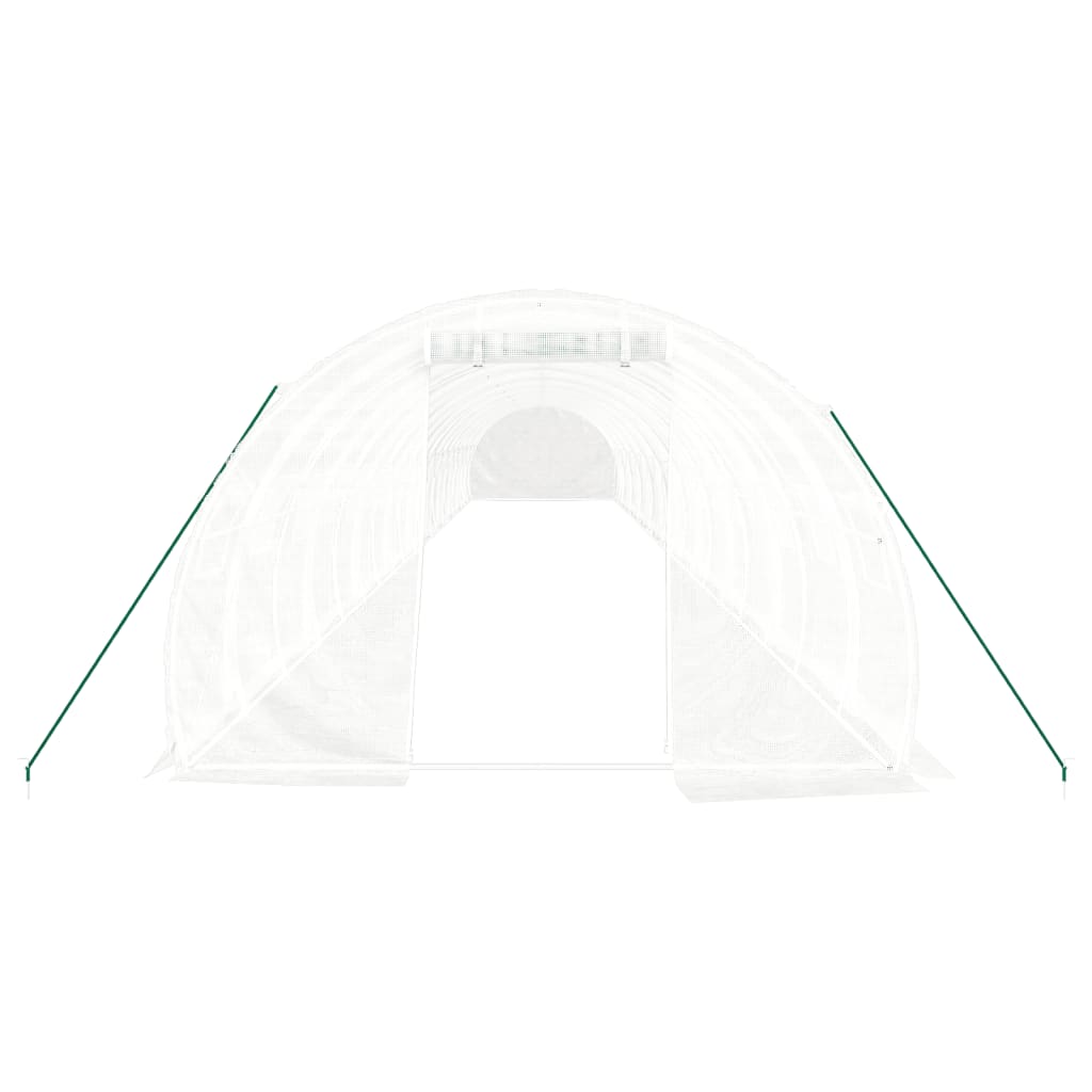 Gewächshaus mit Stahlrahmen Grün 48 m² 16x3x2 m