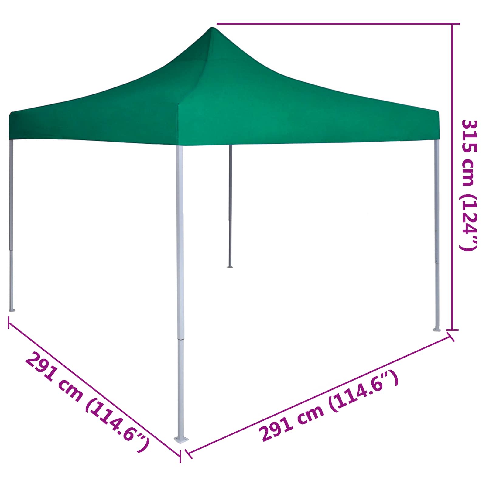 Partyzelt Faltbar Pop-Up Schwarz 292x292x315 cm