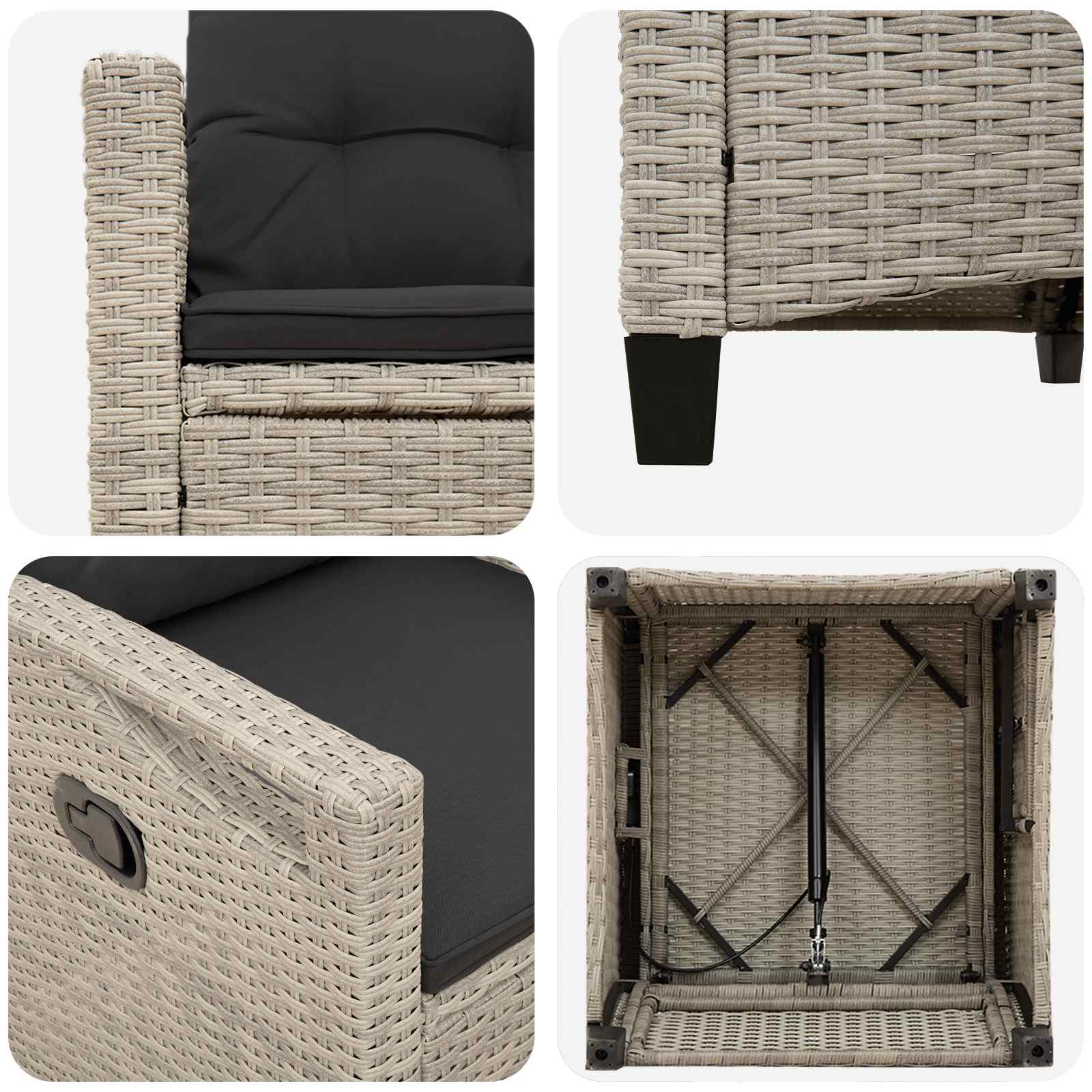 Gartenstuhl 2 pcs Schwarz 56 x 64 x 94 cm Stahl und Polyester