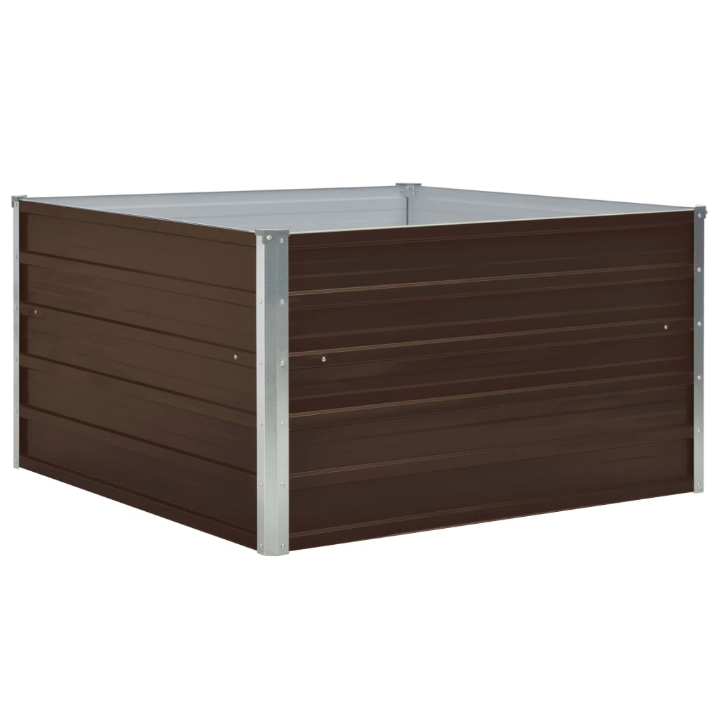 Hochbeet 100 x 100 x 45 cm Verzinkter Stahl Grau