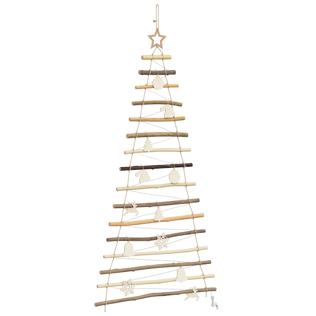 Weihnachtsbaum mit 30 LEDs Natur 90 cm Massives Eschenholz