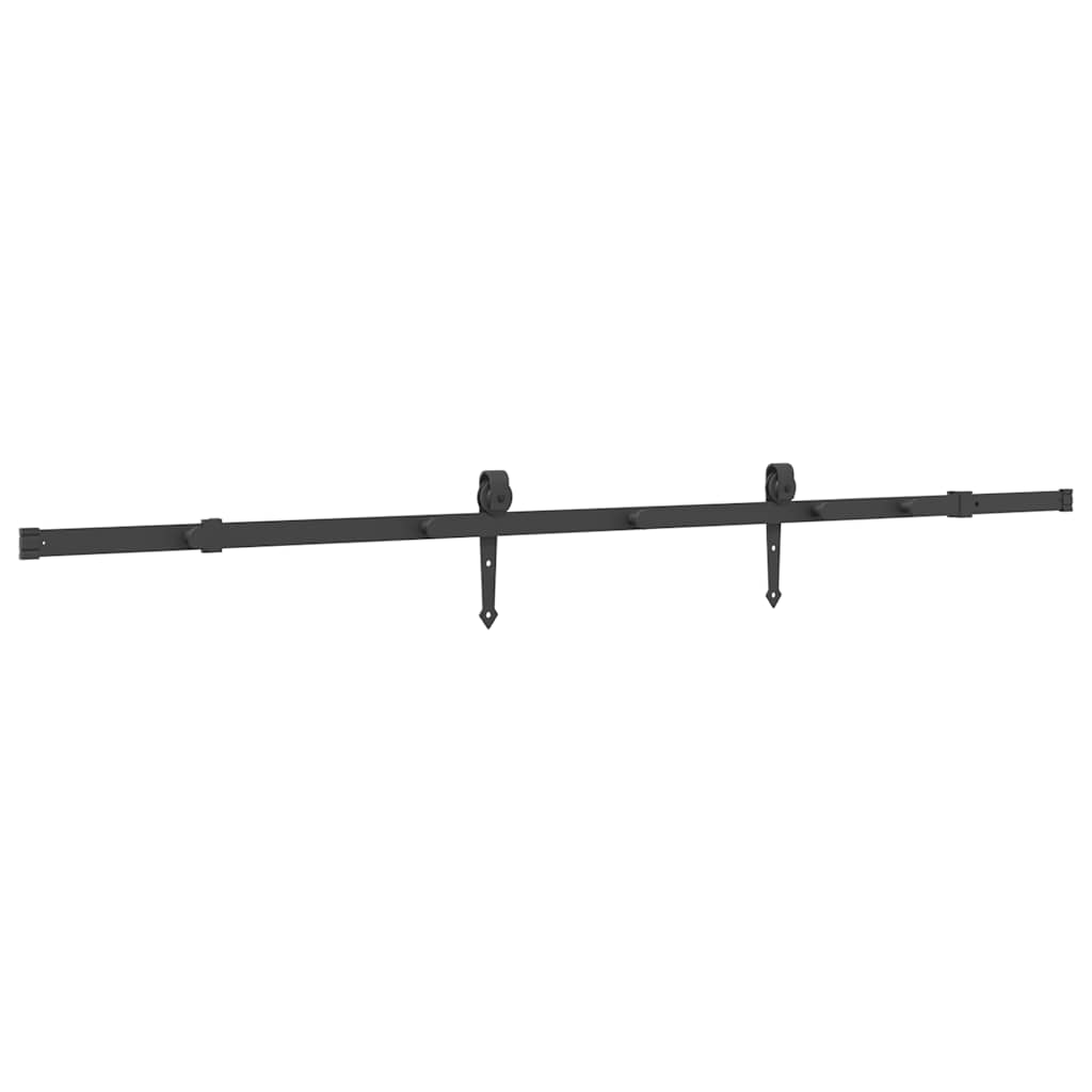 Schiebetürbeschlag-Set 152,5 cm Stahl Schwarz