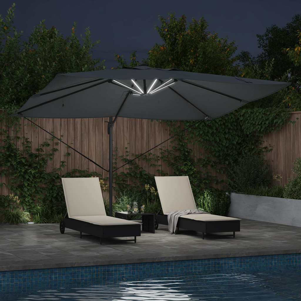 Sonnenschirm Sand 352 x 251 x 265 cm Polyester und Aluminium