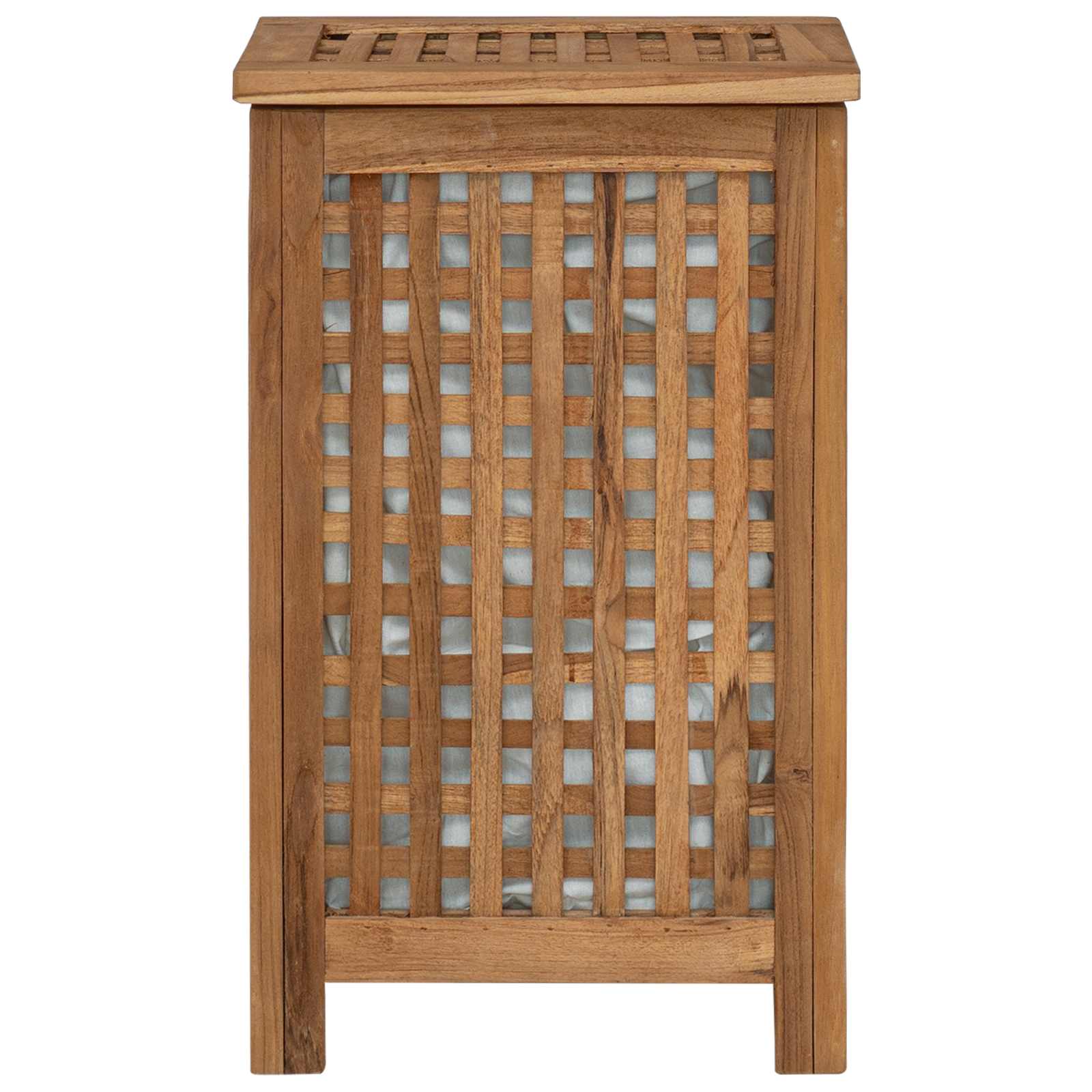 Wäschekorb Natur 35 x 25 x 60 cm Massivholz Teak