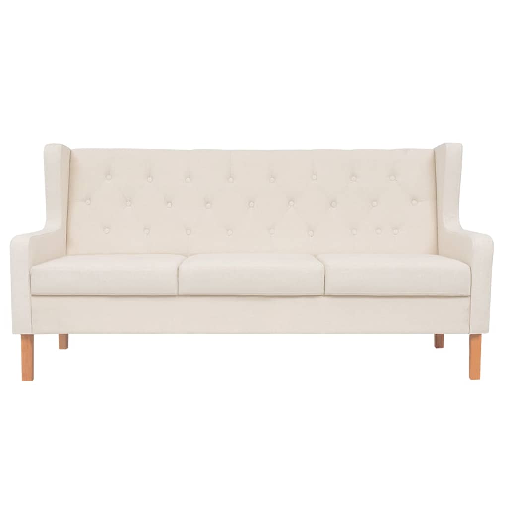 2-Sitzer Sofa Stoff Cremeweiß