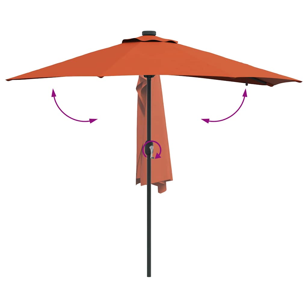 Garten-Sonnenschirm Sand 294 x 150 x 223 cm Polyester und Stahl