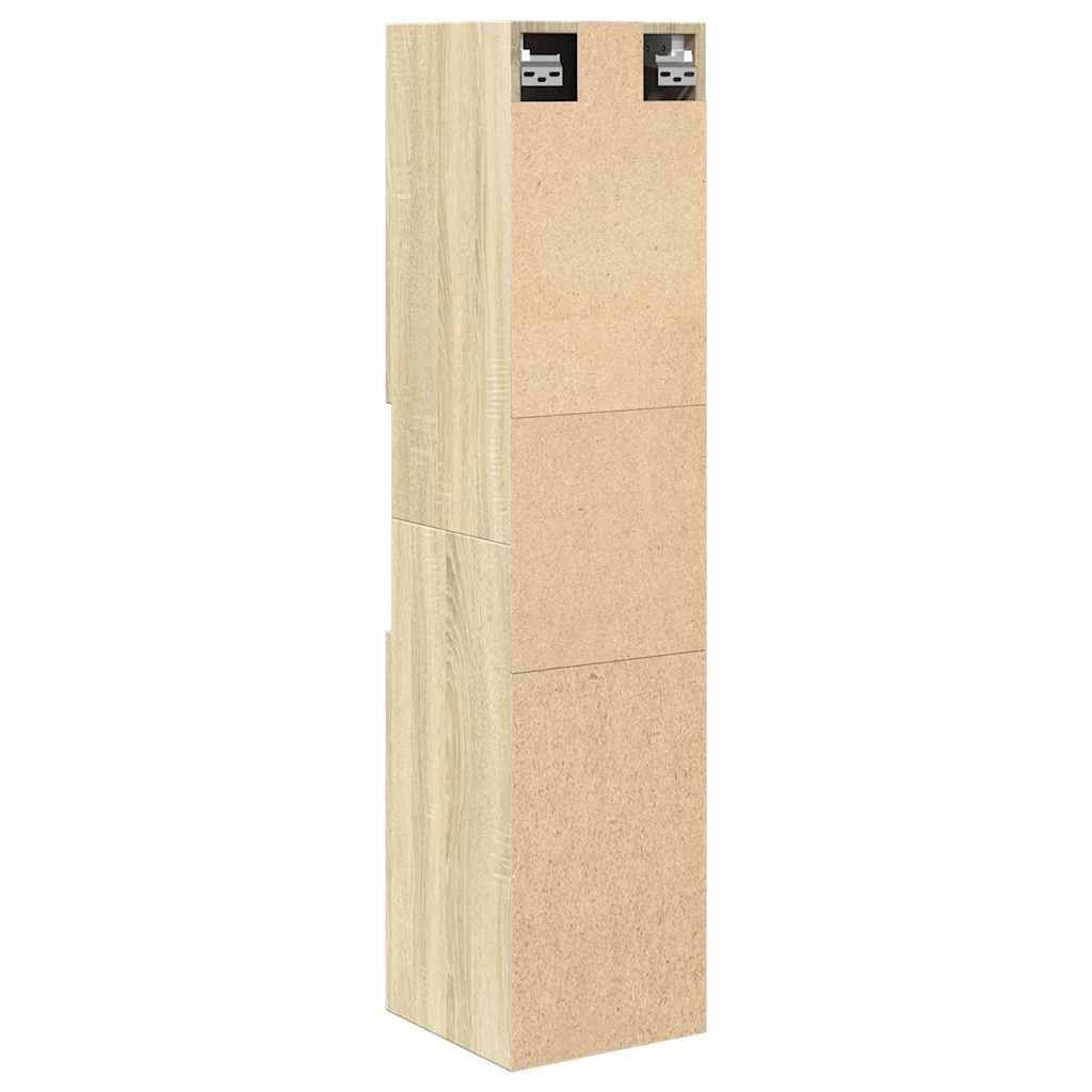 Badezimmerschrank Weiß 30x30x130 cm Holzwerkstoff