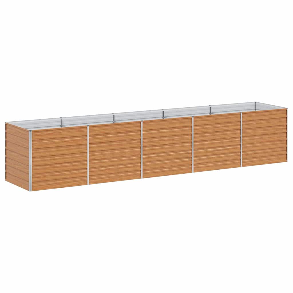 Hochbeet Hellbraun 100 x 100 x 77 cm Verzinkter Stahl