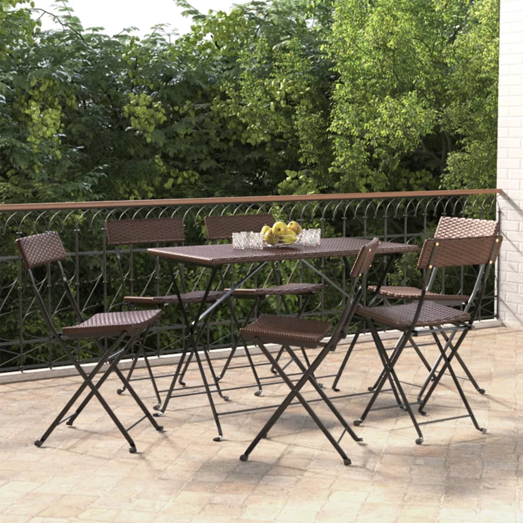 Bistrostühle 4 Stk. Klappbar Schwarz Poly Rattan und Stahl