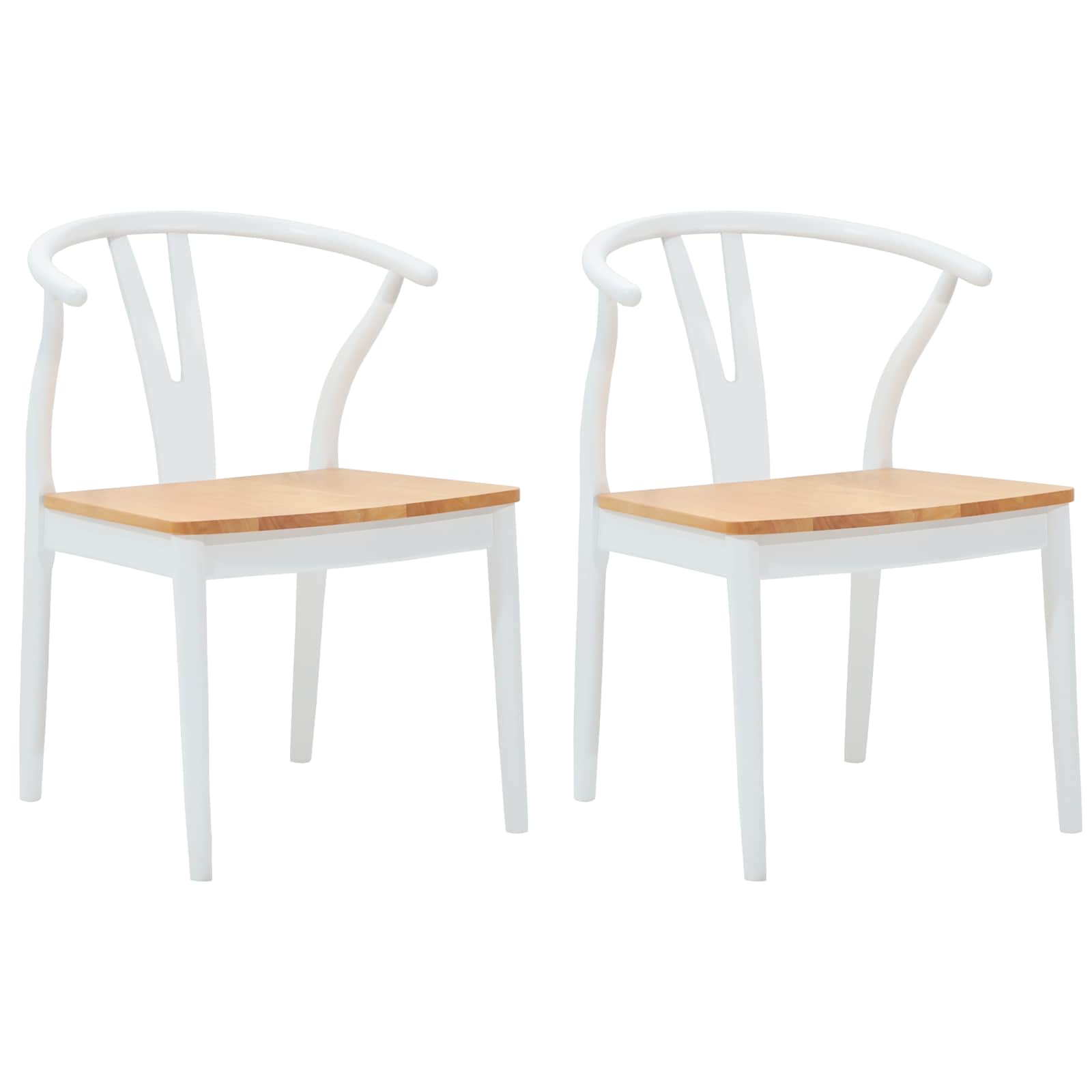 Esszimmerstuhl 2 pcs Hellbraun und hell Massives Gummiholz