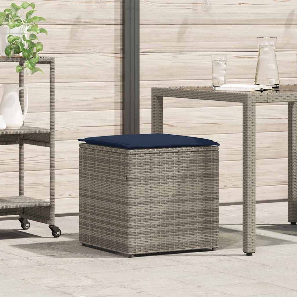 Kissenbox mit Speicher Schwarz 50 x 50 x 50 cm Poly-Rattan