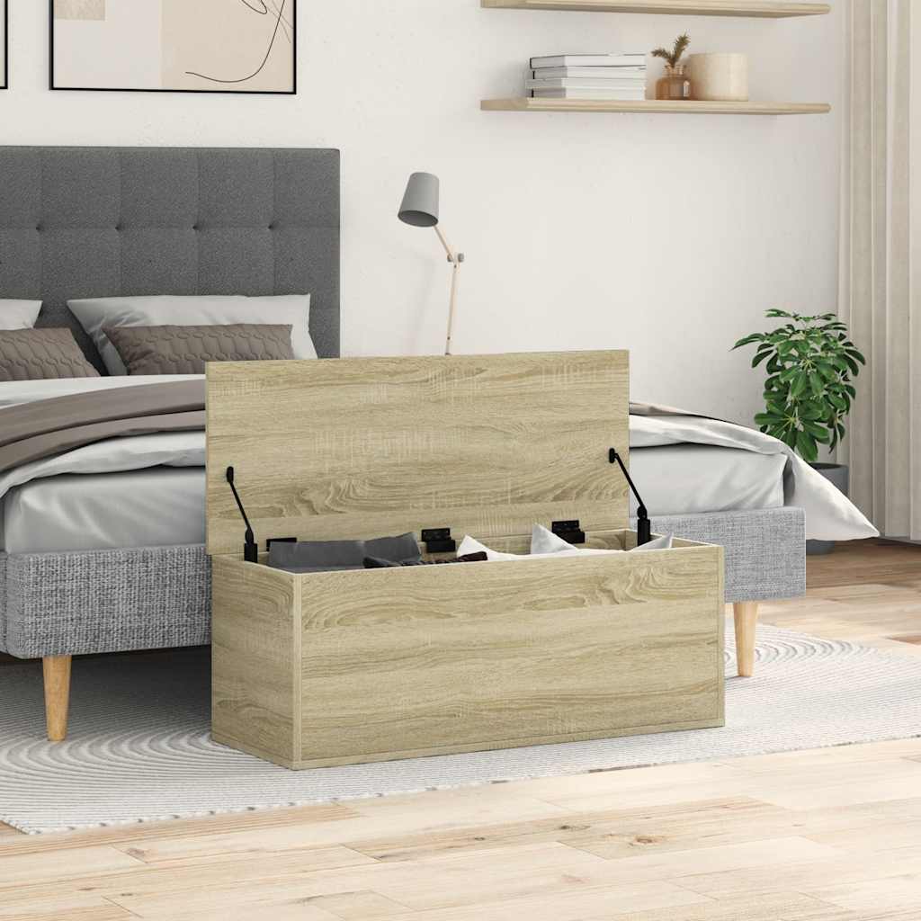 Aufbewahrungstruhe Weiß 84x42x46 cm Holzwerkstoff