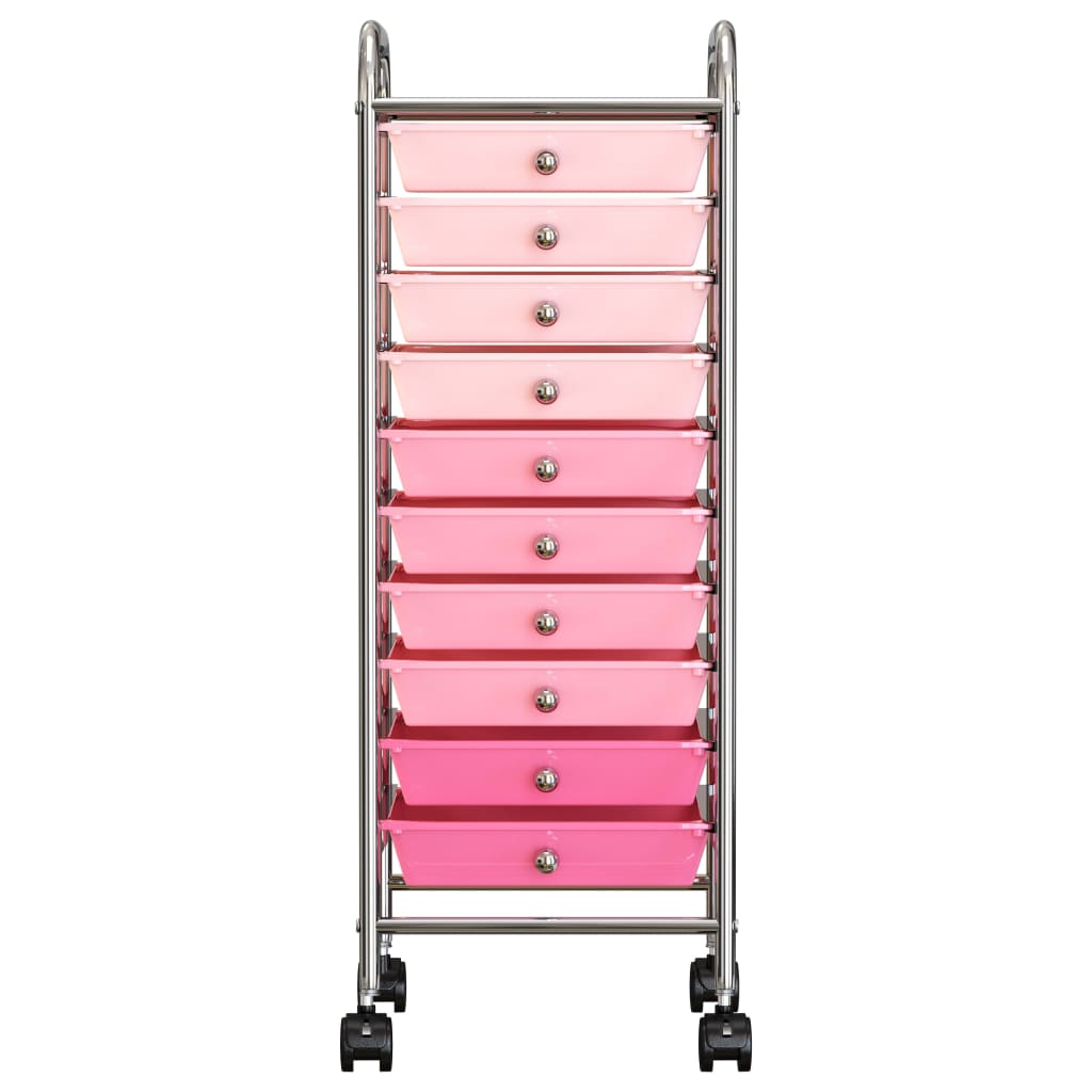 Schubladenwagen mit 4 Schubladen Rosa Kunststoff