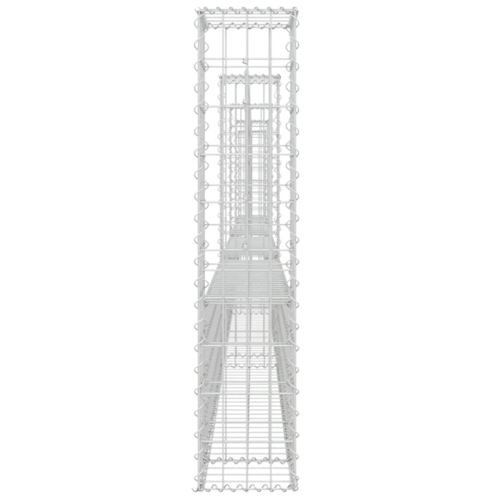 Gabionenkorb U-Form mit 2 Säulen Eisen 140x20x150 cm