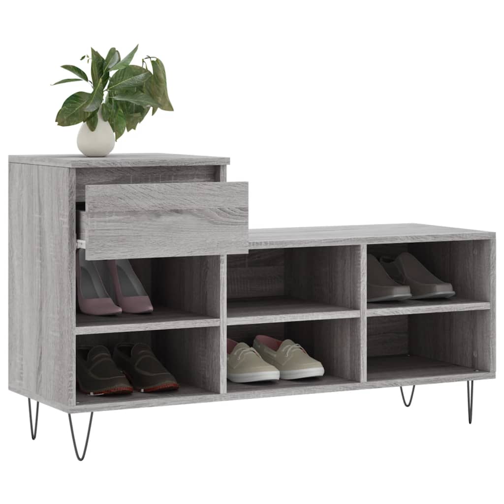 Schuhregal Weiß 102x36x60 cm Holzwerkstoff