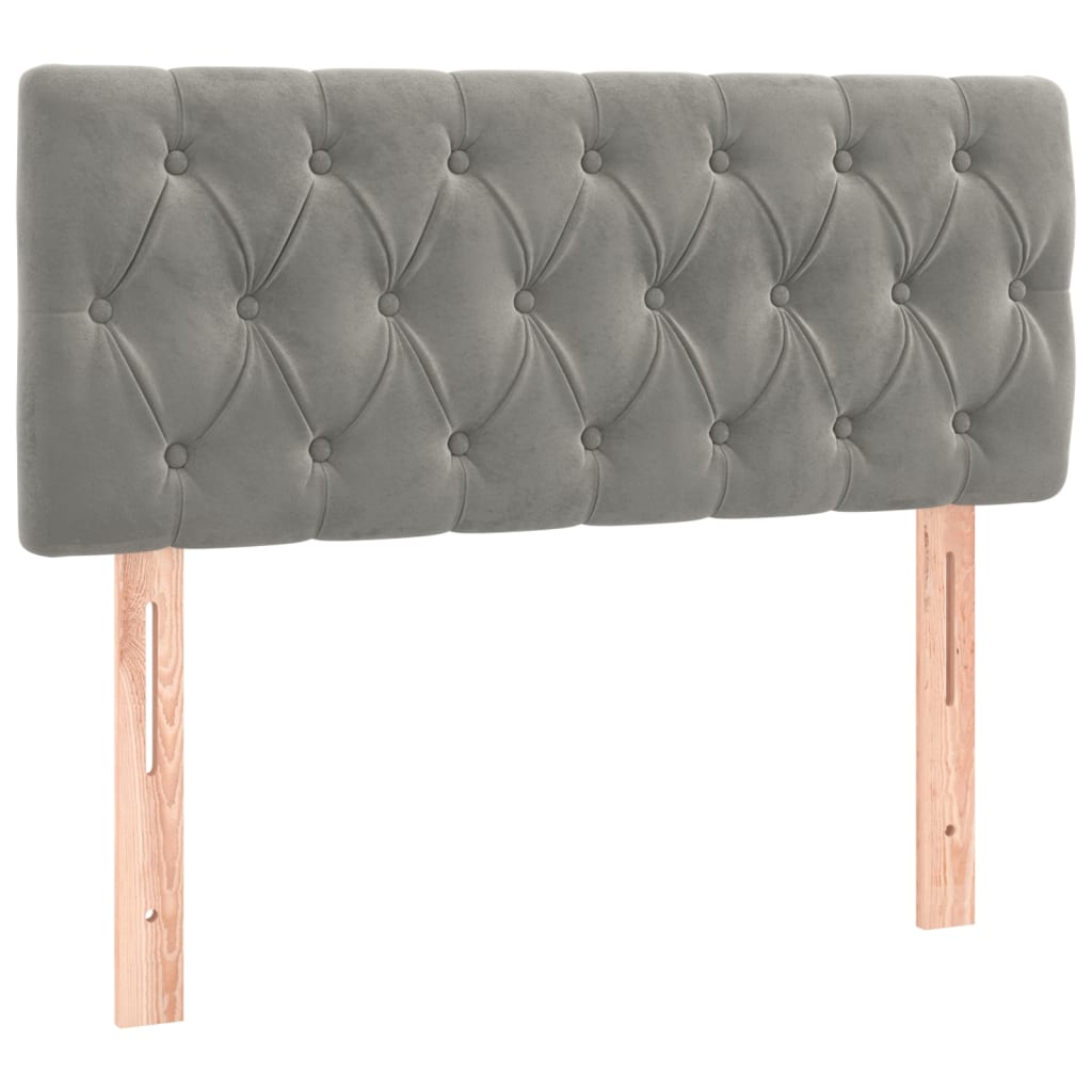 Kopfteil Hellgrau 80x7x118/128 cm Samt