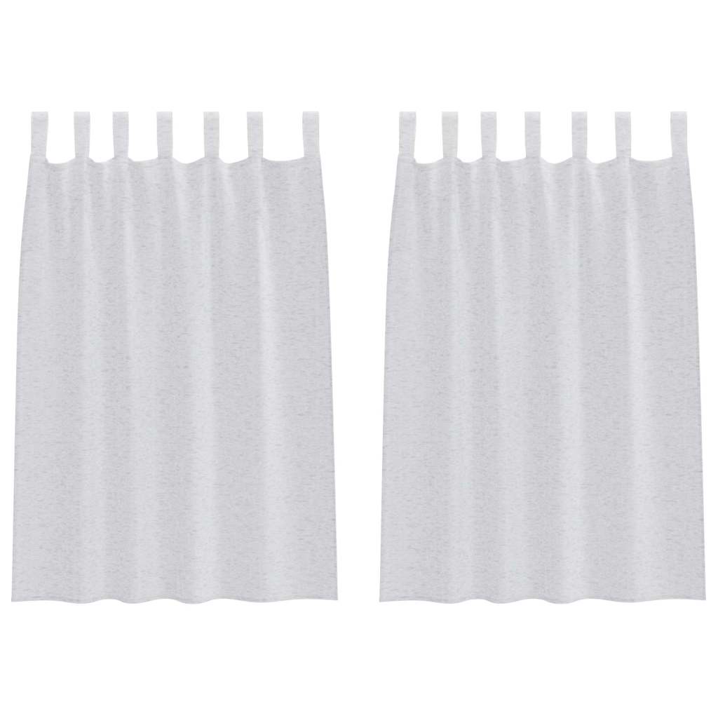 Voile-Vorhang mit Vorhängen 2 pcs Weiß 140 x 140 cm Polyester