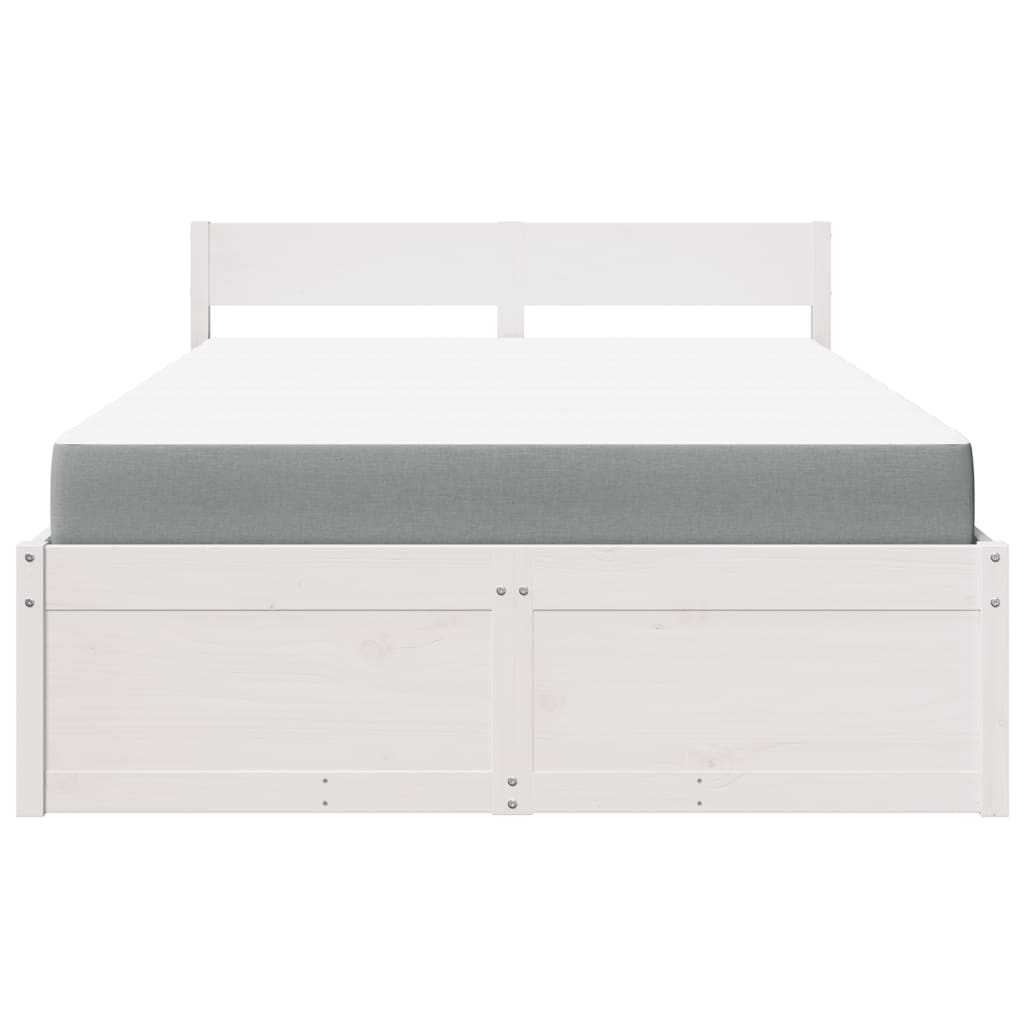 Bett mit Schubladen und Matratze 200x200 cm Massivholz Kiefer