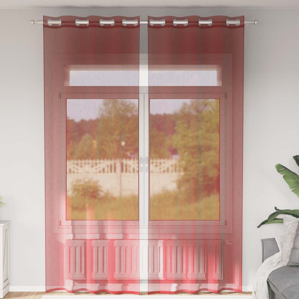 Voile Vorhänge mit Ösen 2 Stk. Apfelgrün 140x140 cm