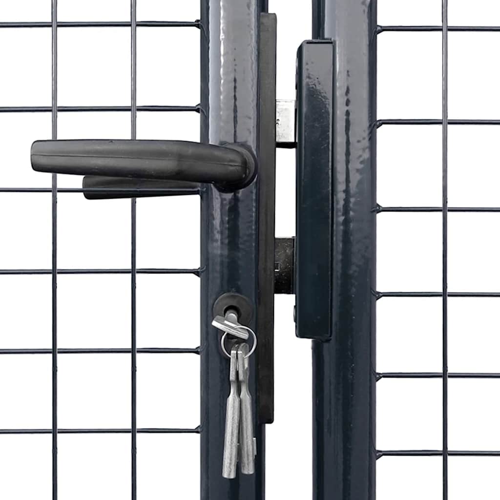 Maschen-Gartentor verzinkter Stahl 300 x 75 cm Grau