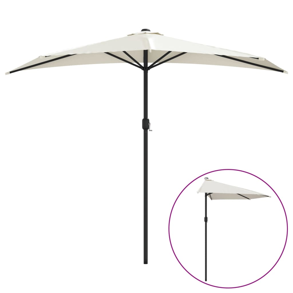 Balkon-Sonnenschirm Alu-Mast Bordeauxrot 270x144x222cm Halbrund