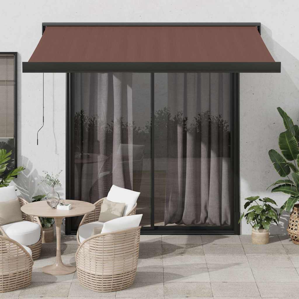 Markise Einziehbar Blau und Weiß 4x3 m Stoff und Aluminium