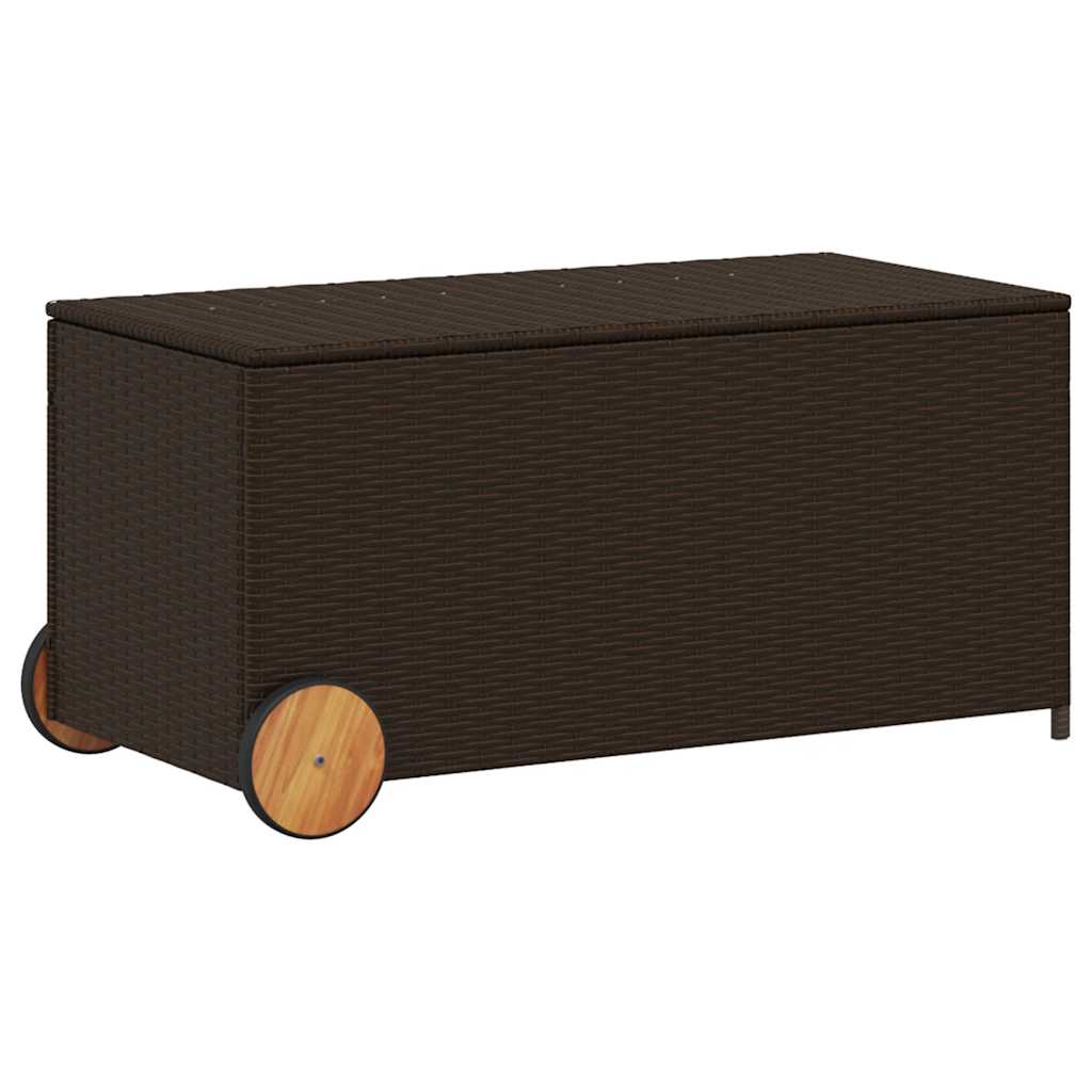 Gartentruhe Schwarz 283L Poly Rattan