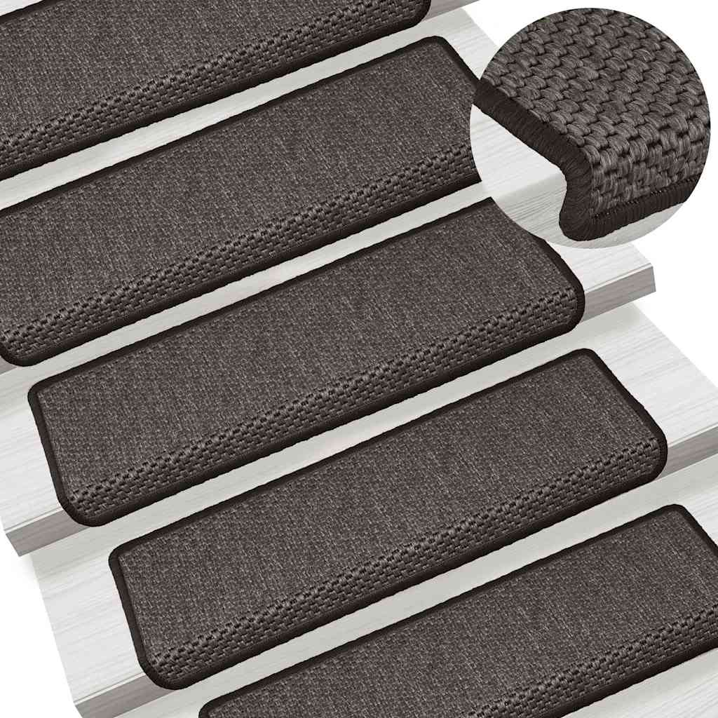 Treppenmatten Selbstklebend Sisal-Look 15 Stk. 65x21x4 Platina