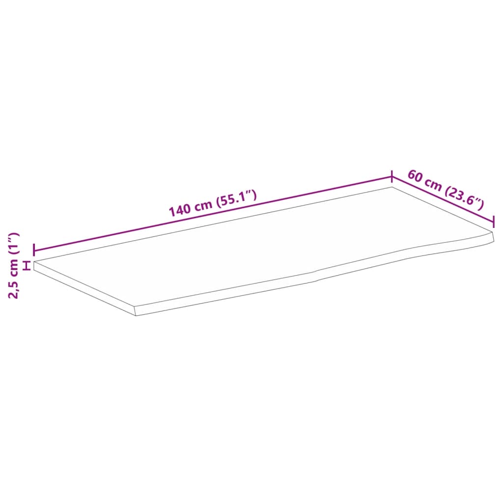 Wandregal 40x20x2,5 cm Rechteckig Massivholz Akazie Baumkante