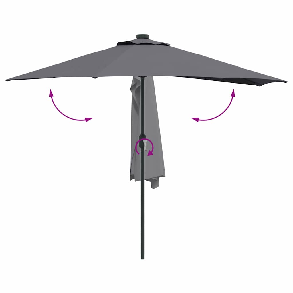 Garten-Sonnenschirm Sand 294 x 150 x 224 cm Polyester und Stahl