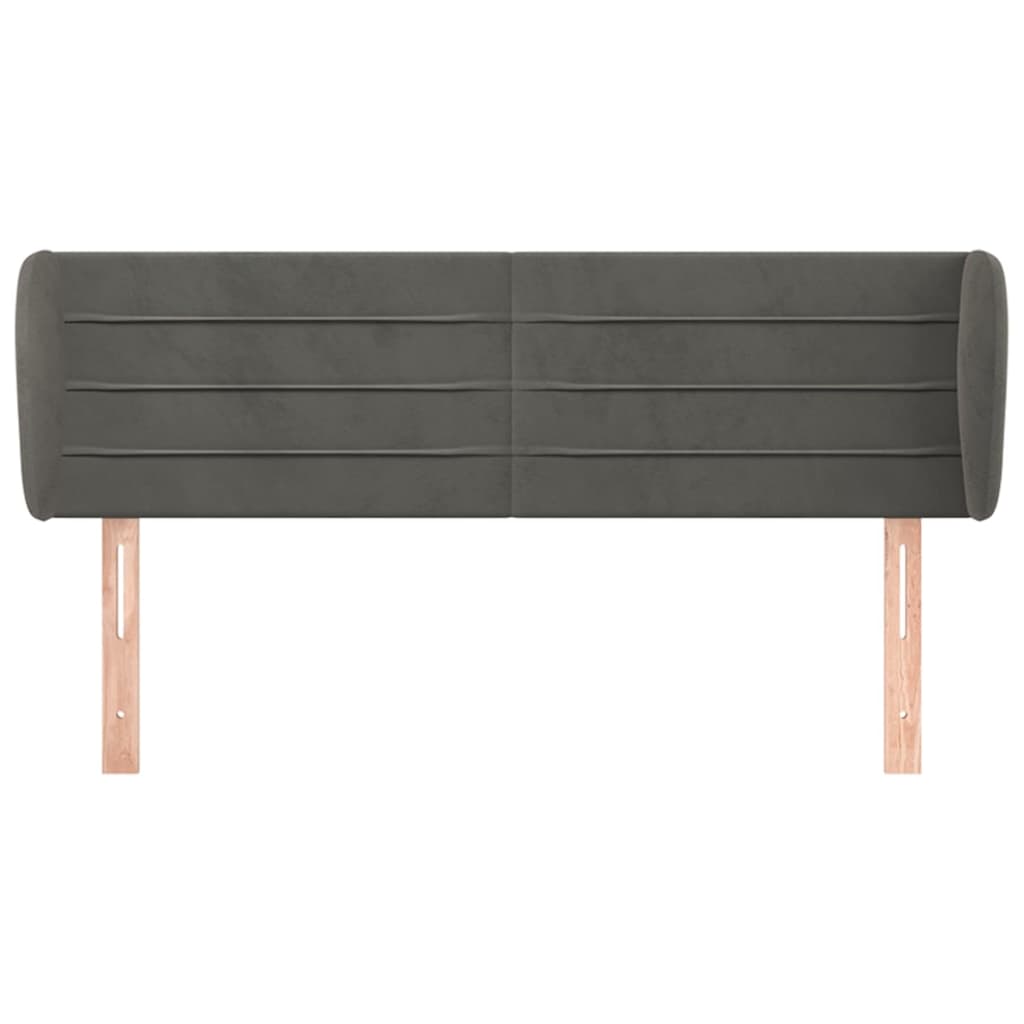 Kopfteil mit Ohren Dunkelblau 203x23x118/128 cm Samt