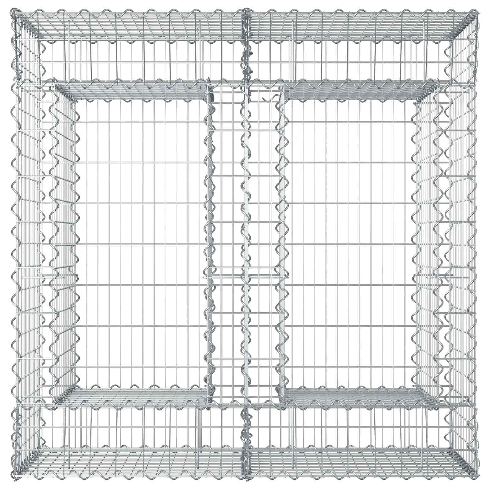 Gabionen-Hochbeet 2 pcs Silber