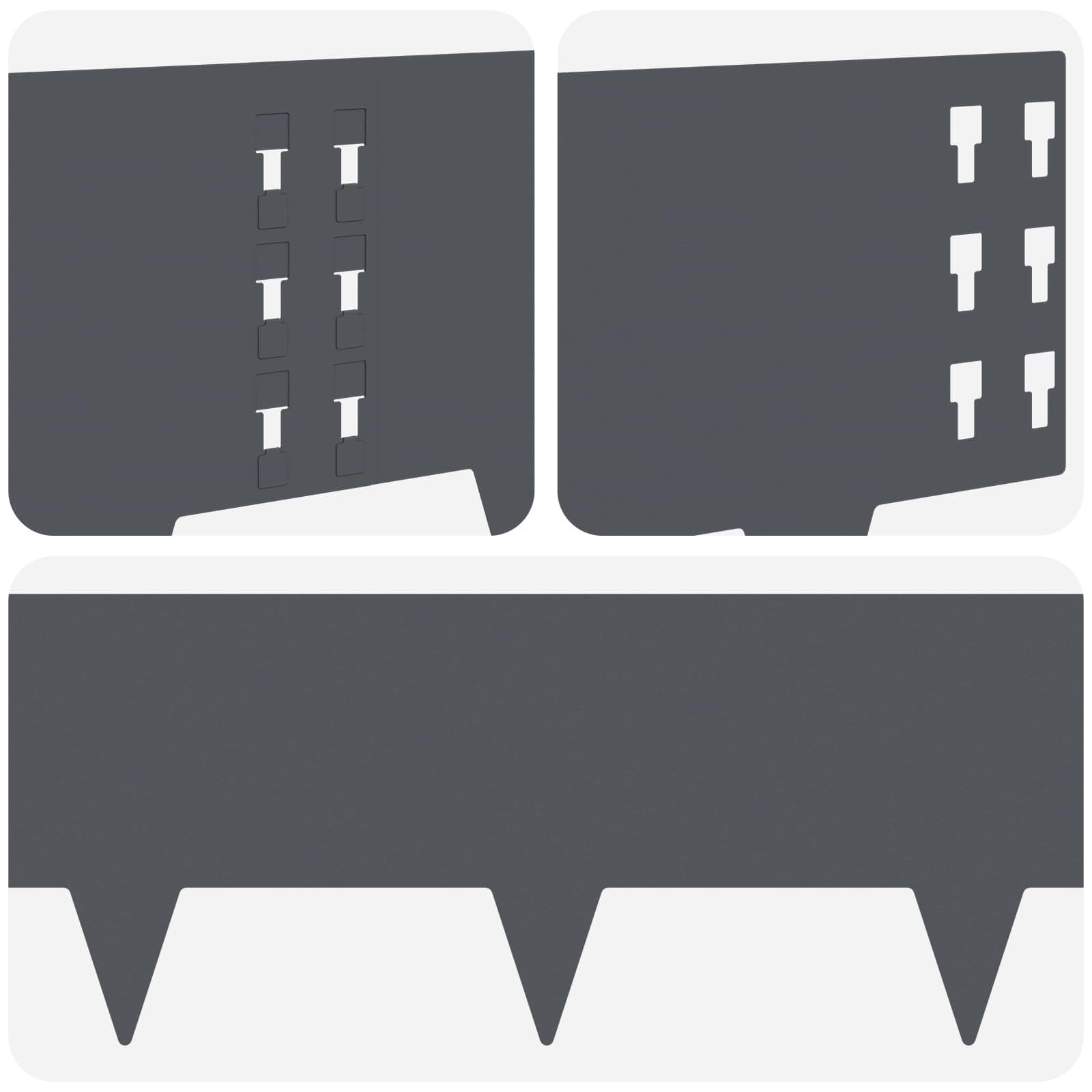Raseneinfassung 10 pcs 100 x 12 cm Stahl Schwarz