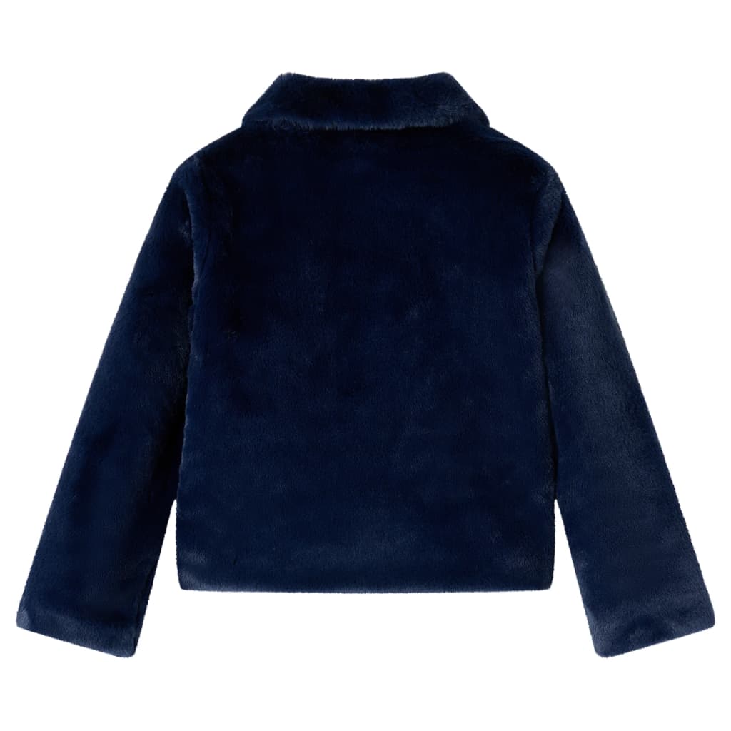 Kindermantel Kunstpelz Marineblau 104