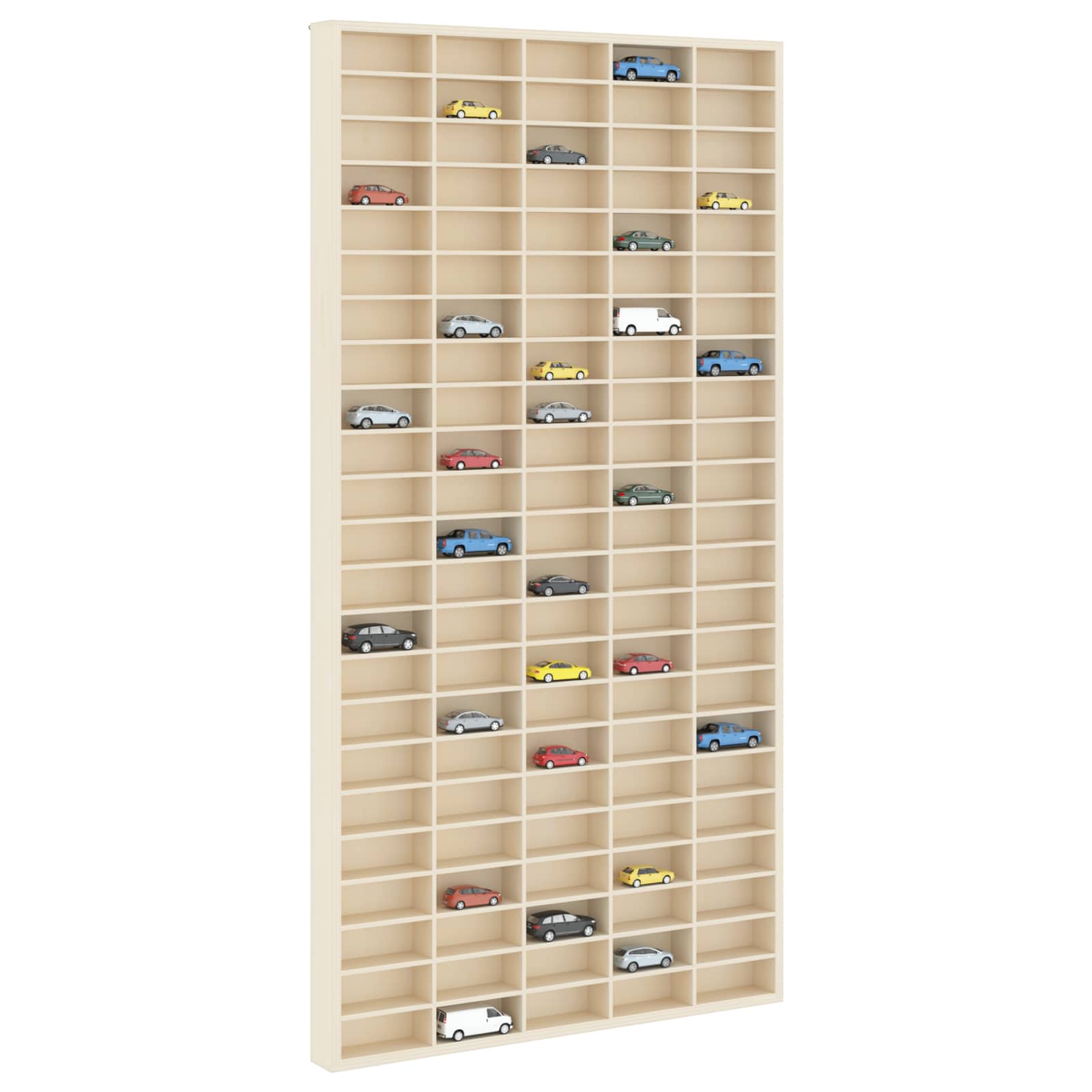 Sammlervitrine aus Holz mit 90 Fächern 50,5 x 4,5 x 79 cm