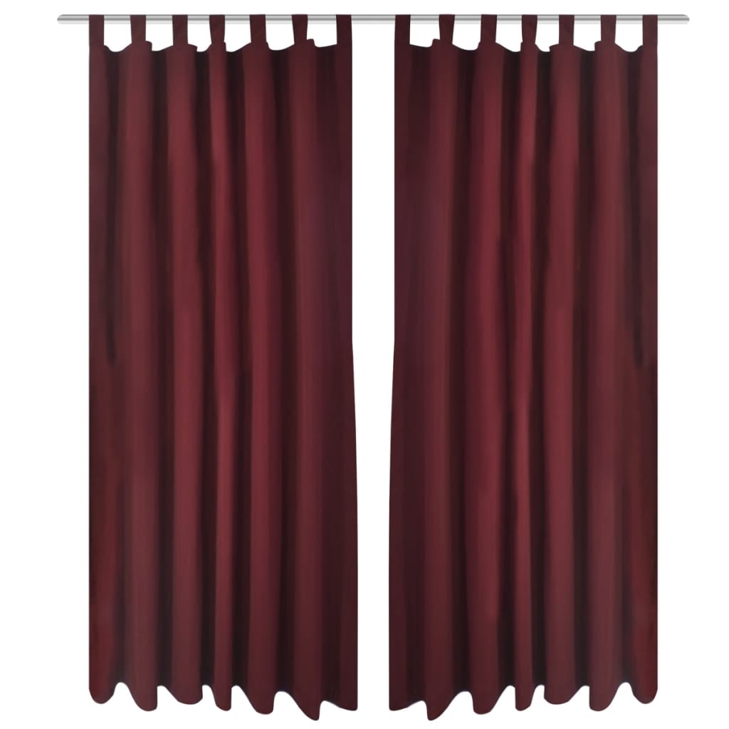Vorhänge Gardinen aus Satin 2-teilig 140 x 175 cm Schwarz