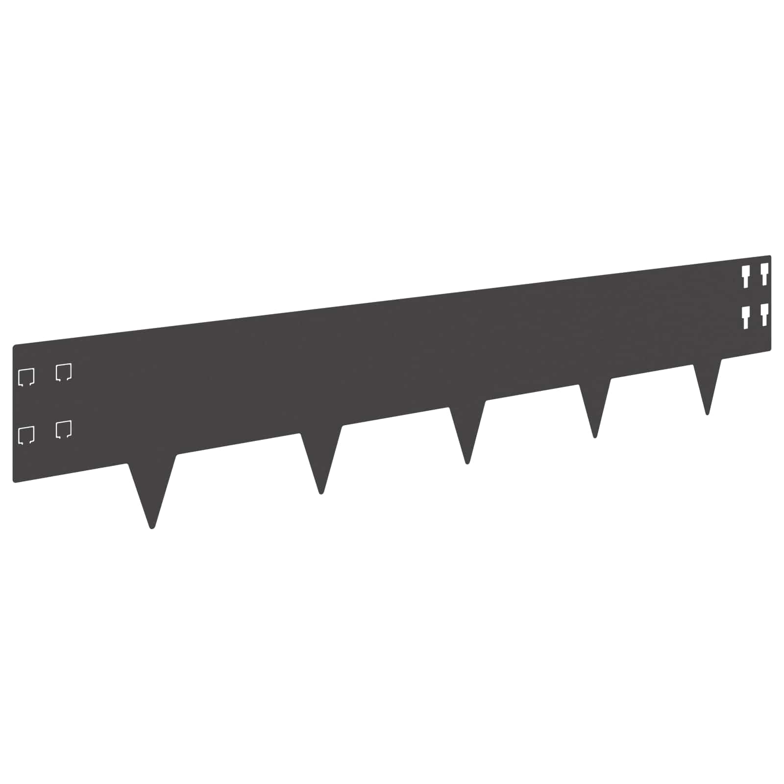 Raseneinfassung 10 pcs 100 x 12 cm Stahl Schwarz