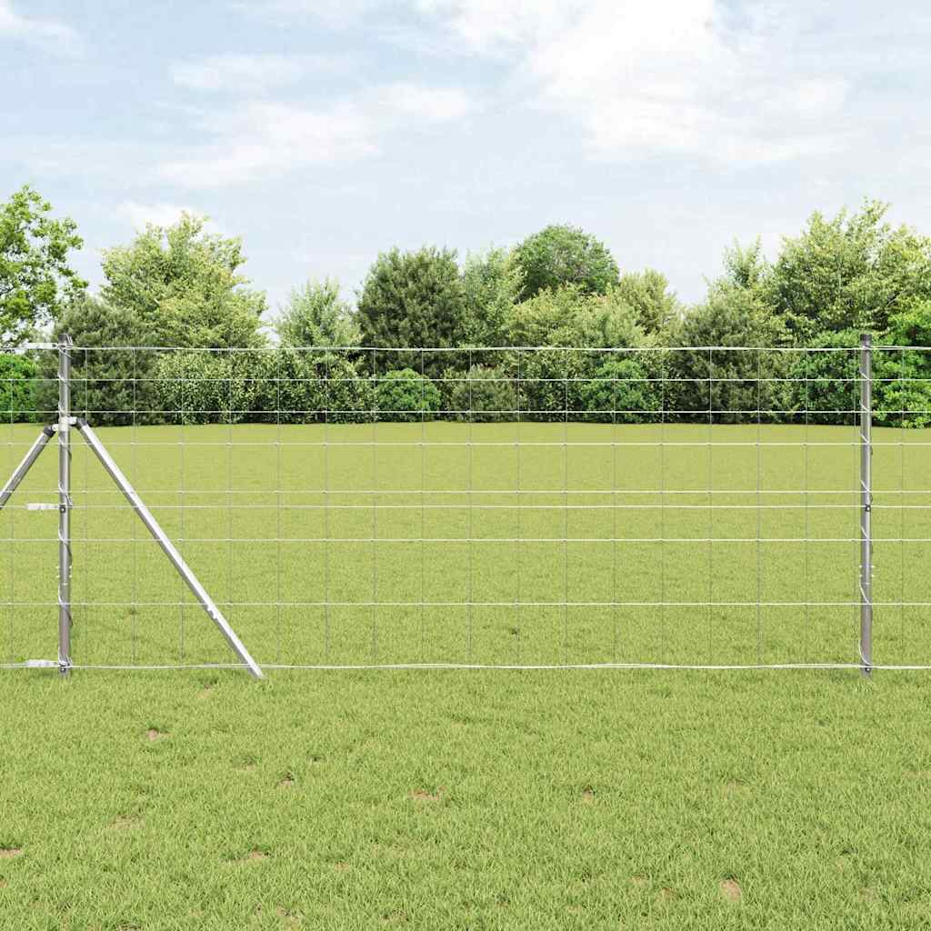 Ground Fix Geschweißter Drahtzaun 25 x 0,8 m Silber Netz