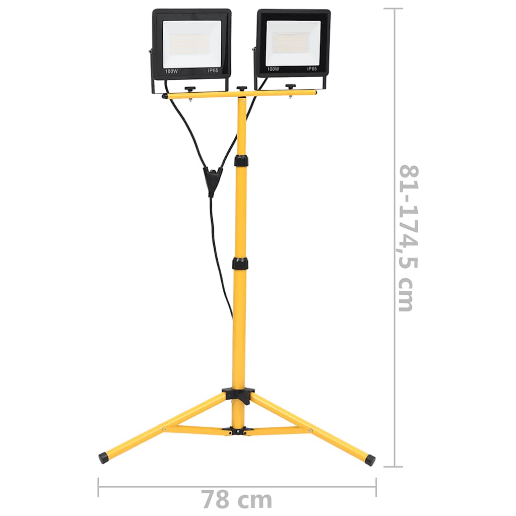 LED-Fluter mit Stativ 2x10 W Warmweiß
