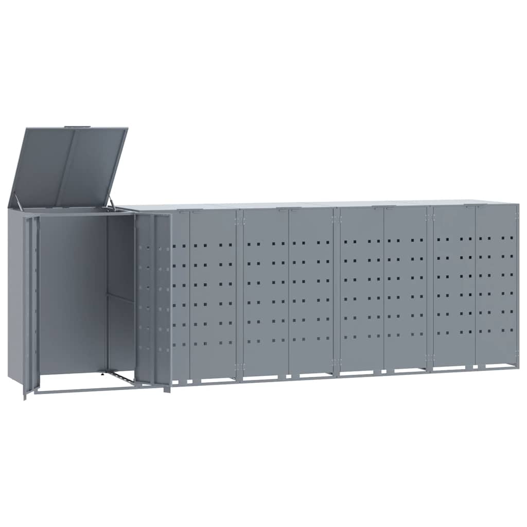 Mülltonnenbox für 2 Tonnen Schwarz 138x79x117 cm Stahl