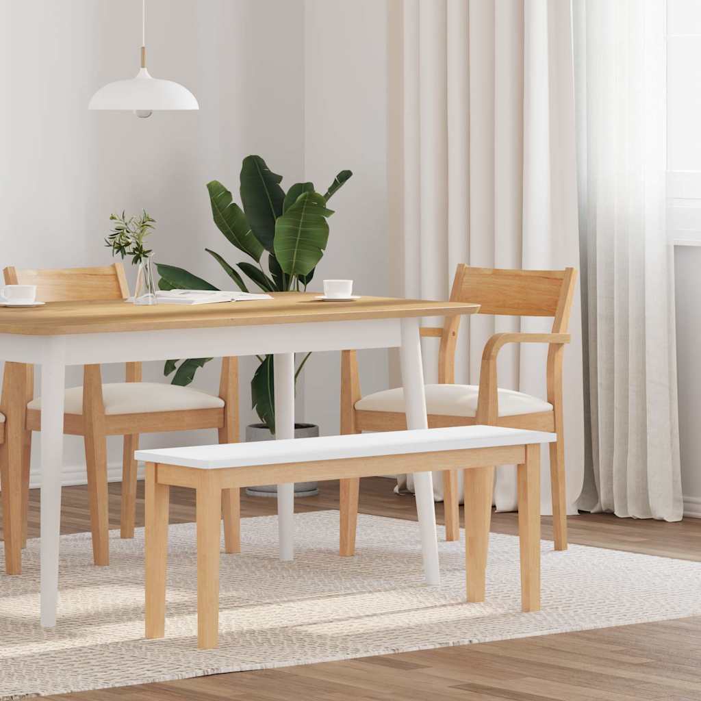 Bank 110 cm Braun Massivholz Gummibaum