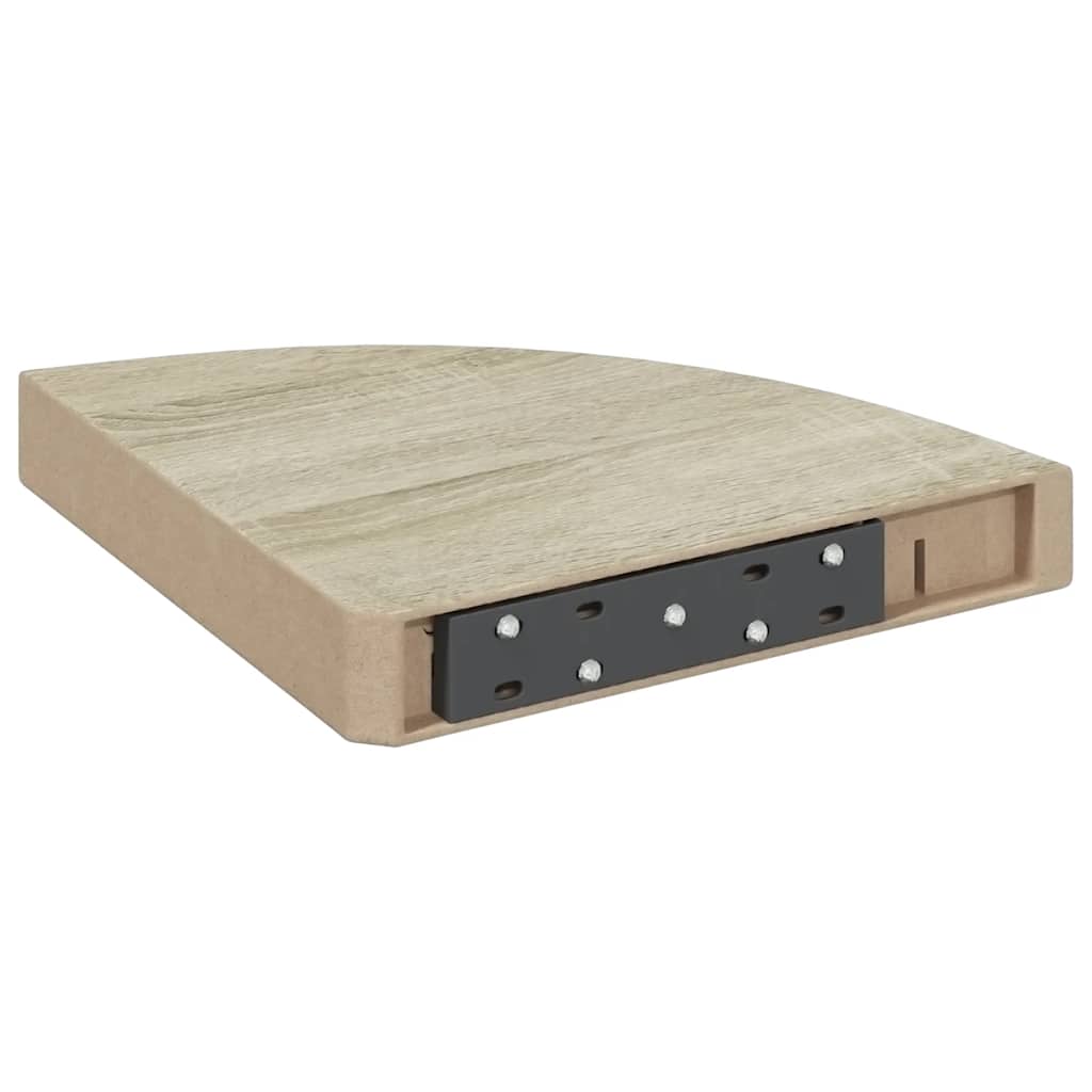 Schwebende Eckregale 2 Stk. Hochglanz-Weiß 25x25x3,8 cm MDF