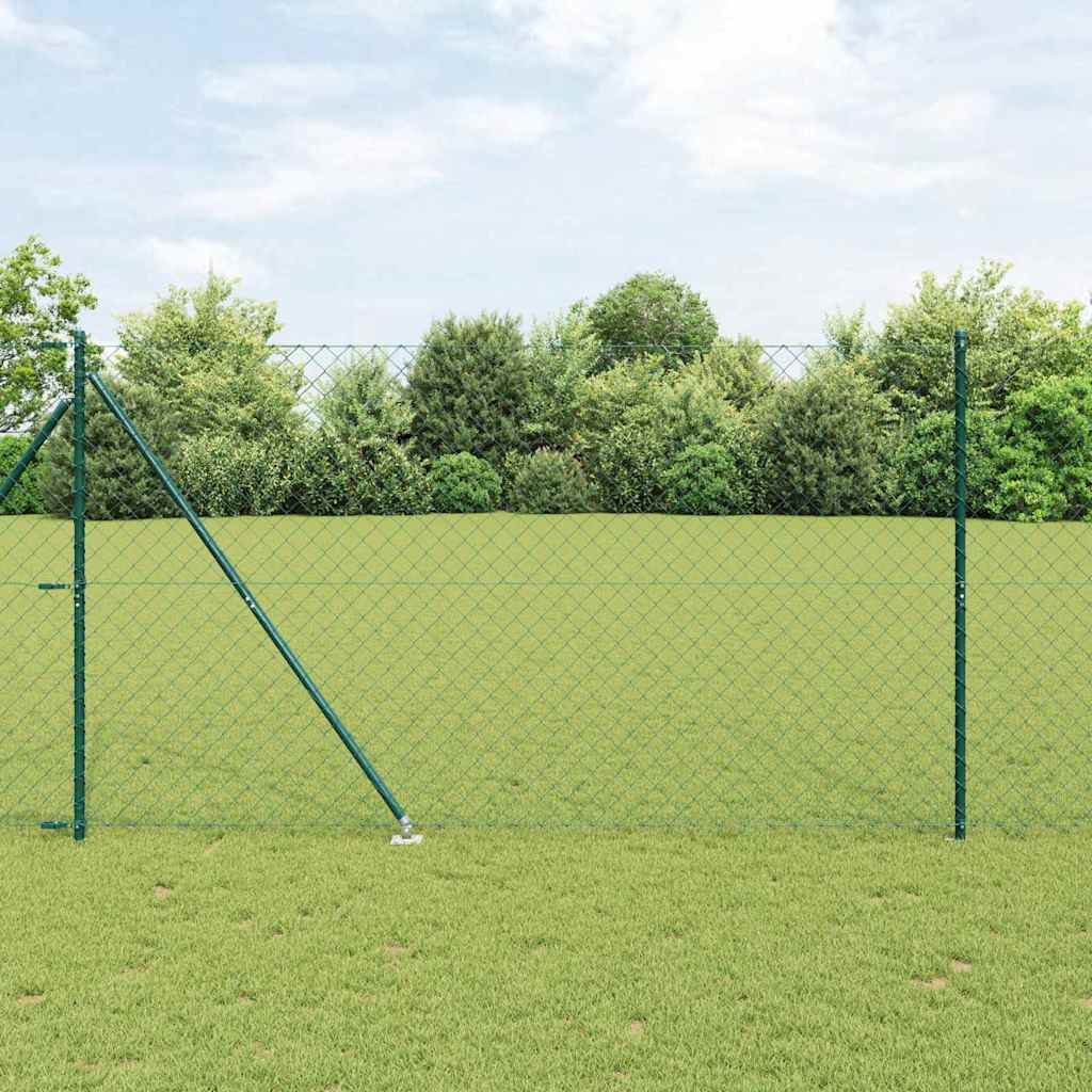 Outdoor Kettenglied-Zaun Erdfixierung 10 x 0,4 m Grün Netz