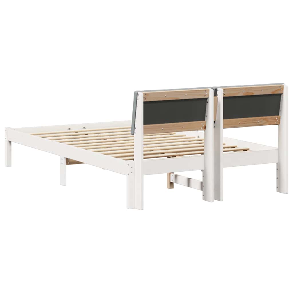 Bettgestell Braun und hellgrau 200 x 200 cm Massivholz Kiefer