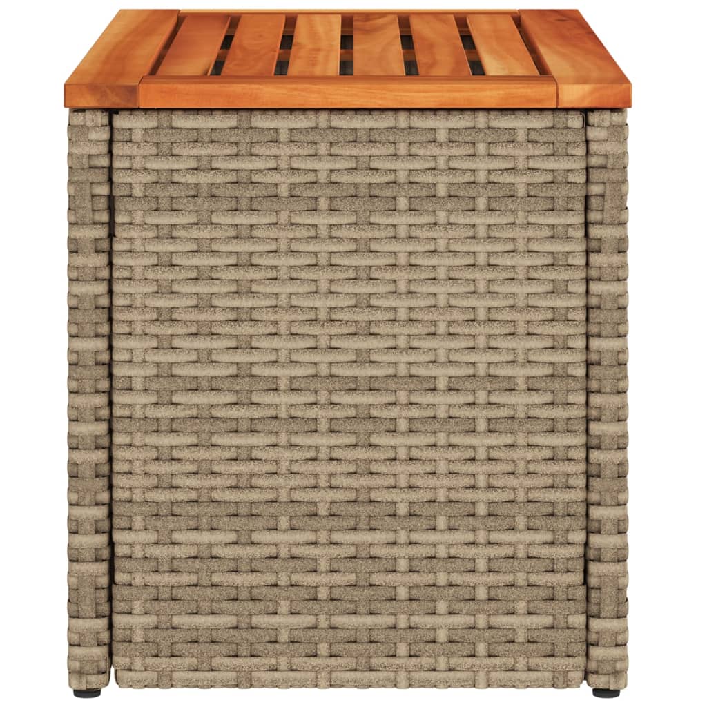 Garten-Beistelltische 2 Stk Schwarz 55x34x37cm Poly Rattan Holz
