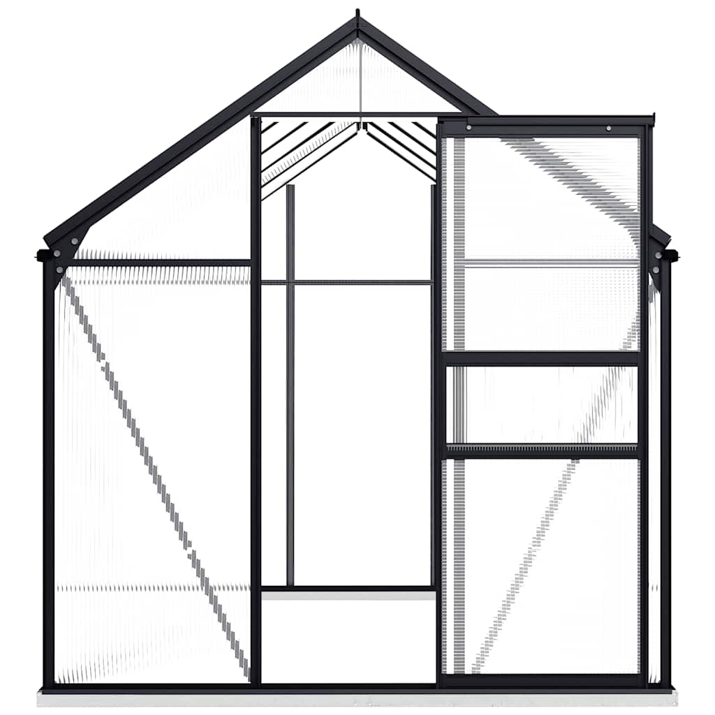 Gewächshaus mit Fundament Anthrazit Aluminium 3,61 m²