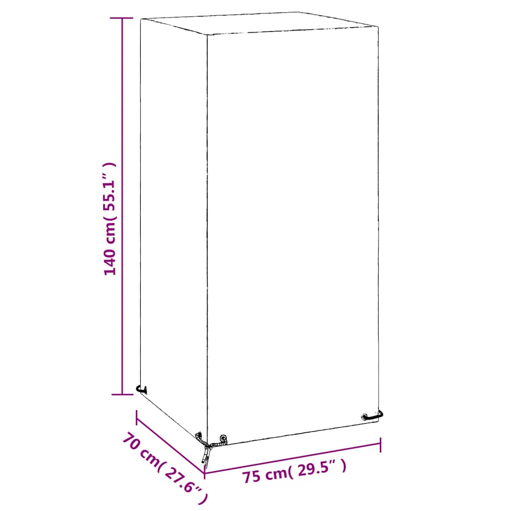 Abdeckungen für Gartenstühle 2 Stk. 8 Ösen 65x65x80/120 cm