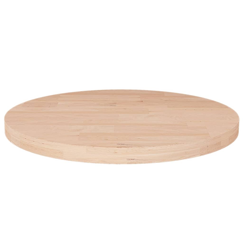 Runde Tischplatte Ø30x1,5 cm Unbehandeltes Massivholz Eiche