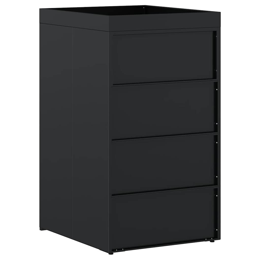 Mülltonnenbox für 2 Tonnen Schwarz 138x79x117 cm Stahl